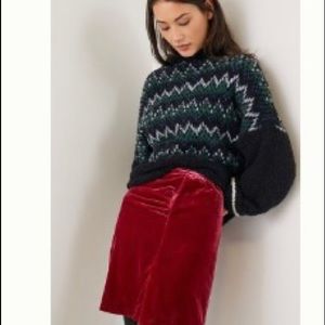 Anthropologie ❤️ Montie Velvet Mini Skirt